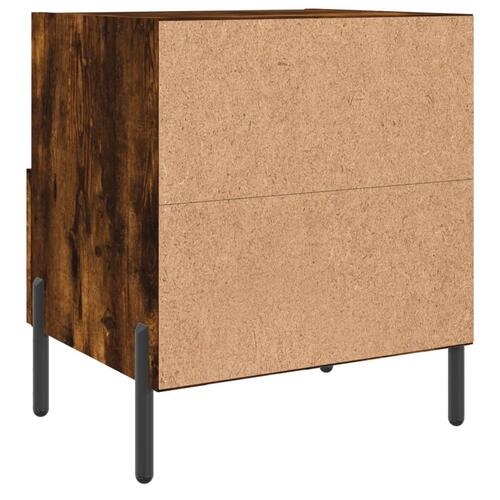 Sengebord 40x35x47,5 cm konstrueret træ røget egetræ