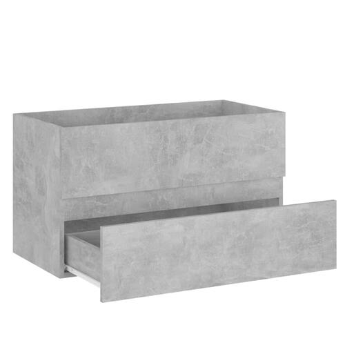 Skab til håndvask 80x38,5x45 cm konstrueret træ betongrå