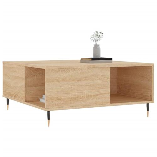 Sofabord 80x80x36,5 cm konstrueret træ sonoma-eg