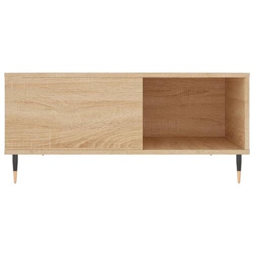 Sofabord 80x80x36,5 cm konstrueret træ sonoma-eg