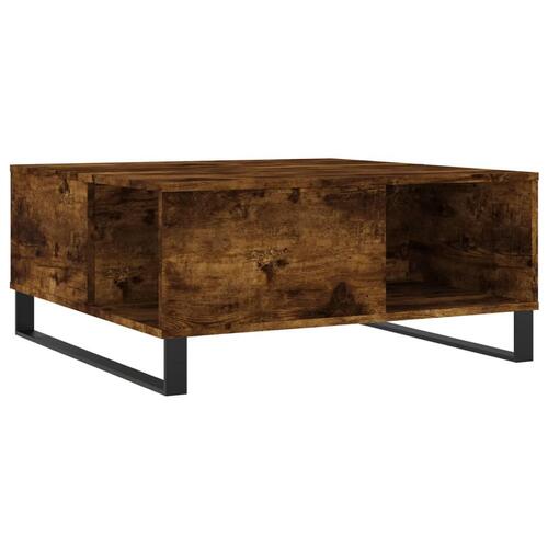 Sofabord 80x80x36,5 cm konstrueret træ røget egetræsfarve