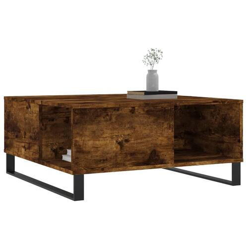Sofabord 80x80x36,5 cm konstrueret træ røget egetræsfarve