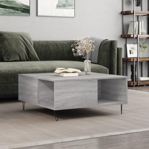 Sofabord 80 × 80 × 36,5 cm i konstrueret træ - grå sonoma-eg
