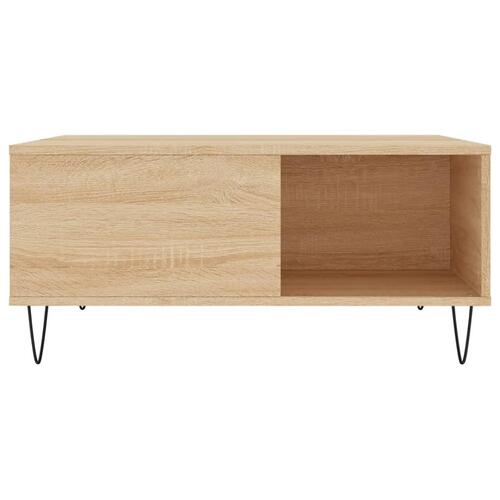 Sofabord 80x80x36,5 cm konstrueret træ sonoma-eg