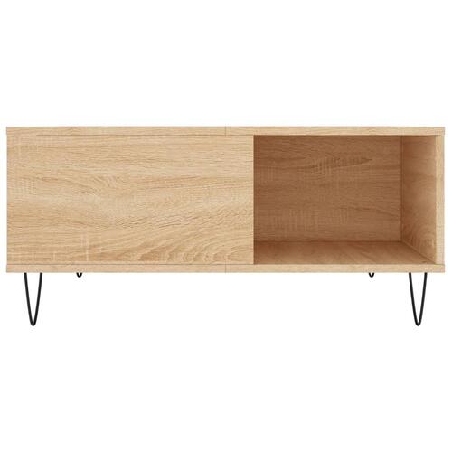 Sofabord 80x80x36,5 cm konstrueret træ sonoma-eg