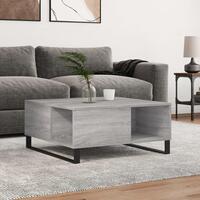 Sofabord 80x80x36,5 cm konstrueret træ grå sonoma-eg