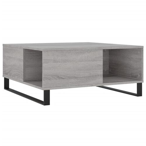 Sofabord 80x80x36,5 cm konstrueret træ grå sonoma-eg