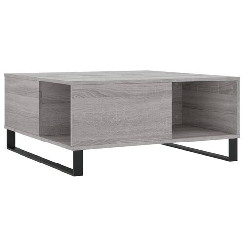 Sofabord 80x80x36,5 cm konstrueret træ grå sonoma-eg