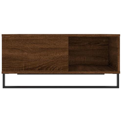 Sofabord 80x80x36,5 cm konstrueret træ brun egetræsfarve