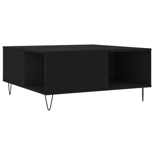 Sofabord 80x80x36,5 cm konstrueret træ sort