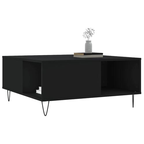 Sofabord 80x80x36,5 cm konstrueret træ sort