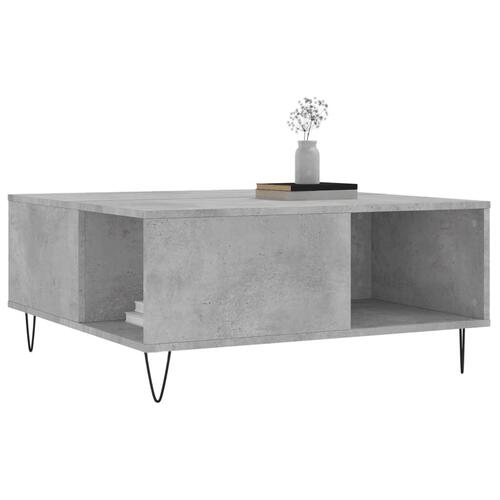 Sofabord 80x80x36,5 cm konstrueret træ betongrå