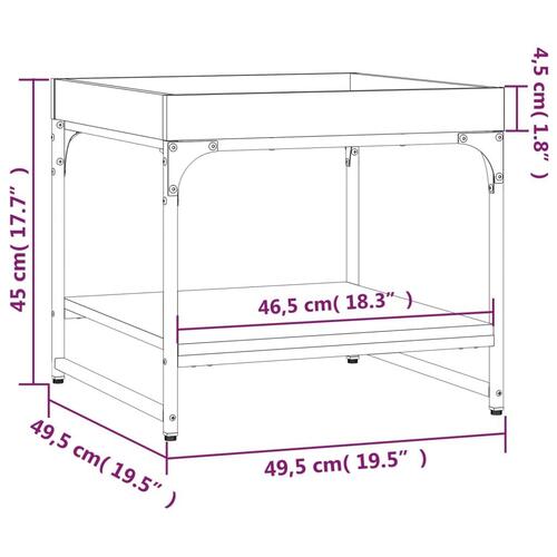 Sofabord 49,5x49,5x45 cm konstrueret træ sort