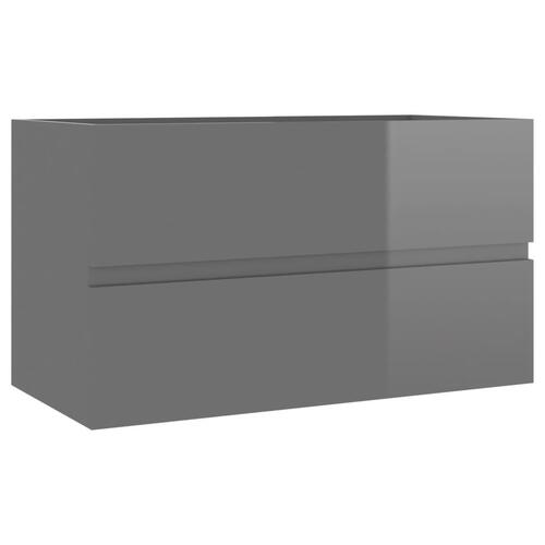 Vaskeskab 80x38,5x45 cm spånplade grå højglans