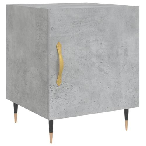 Sengebord 40x40x50 cm konstrueret træ betongrå