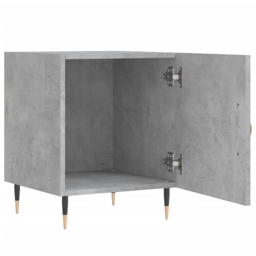 Sengebord 40x40x50 cm konstrueret træ betongrå