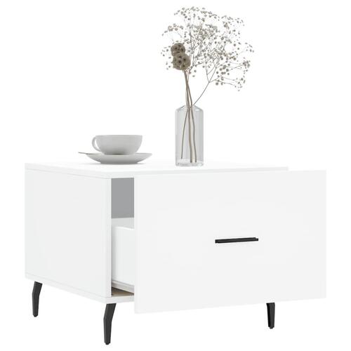 Sofabord 50x50x40 cm konstrueret træ hvid