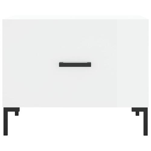 Sofabord 50x50x40 cm konstrueret træ hvid højglans