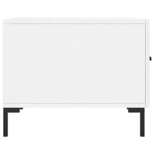 Sofabord 50x50x40 cm konstrueret træ hvid højglans