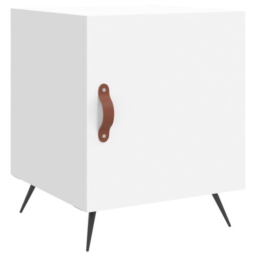 Sengebord 40x40x50 cm konstrueret træ hvid