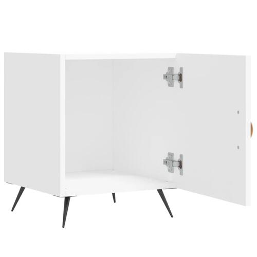 Sengebord 40x40x50 cm konstrueret træ hvid