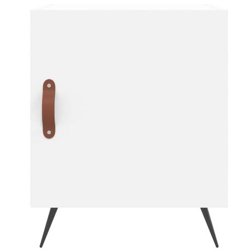 Sengebord 40x40x50 cm konstrueret træ hvid