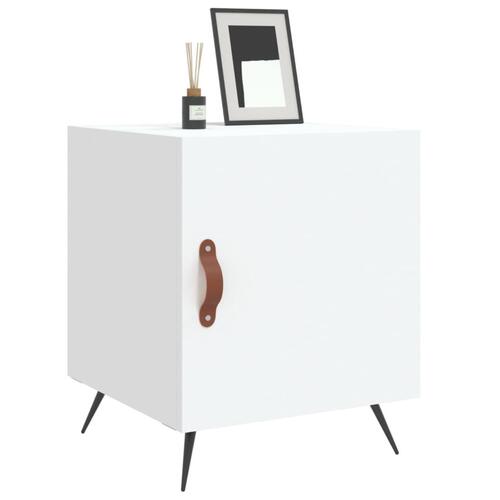 Sengebord 40x40x50 cm konstrueret træ hvid