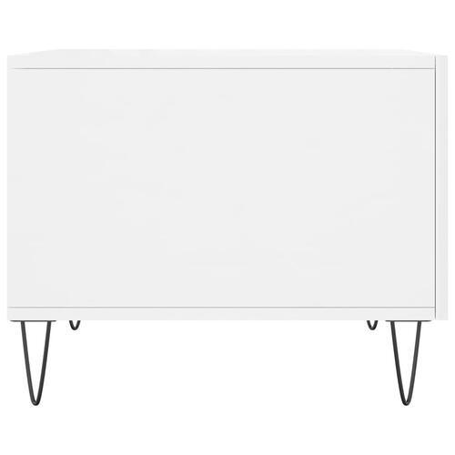 Sofabord 50x50x40 cm konstrueret træ hvid højglans