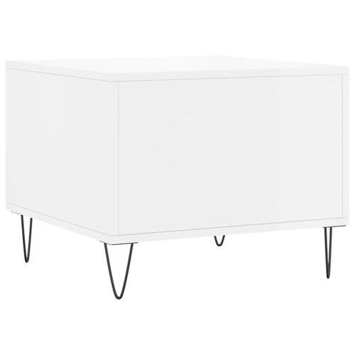Sofabord 50x50x40 cm konstrueret træ hvid højglans