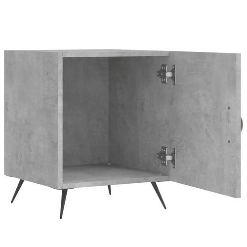 Sengebord 40x40x50 cm konstrueret træ betongrå