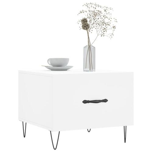 Sofabord 50x50x40 cm konstrueret træ hvid