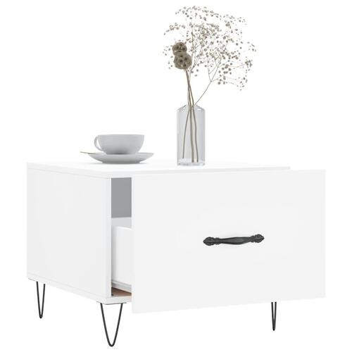 Sofabord 50x50x40 cm konstrueret træ hvid