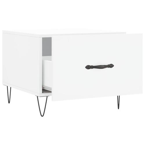 Sofabord 50x50x40 cm konstrueret træ hvid