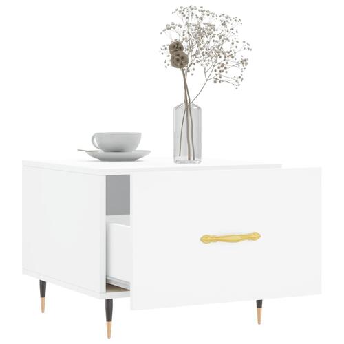 Sofabord 50x50x40 cm konstrueret træ hvid