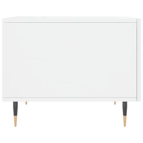 Sofabord 50x50x40 cm konstrueret træ hvid højglans