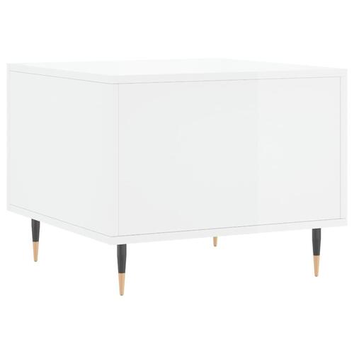 Sofabord 50x50x40 cm konstrueret træ hvid højglans