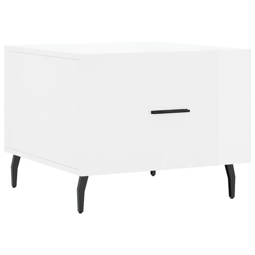 Sofabord 50x50x40 cm konstrueret træ hvid højglans