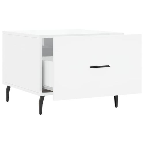 Sofabord 50x50x40 cm konstrueret træ hvid højglans