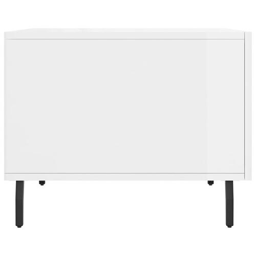 Sofabord 50x50x40 cm konstrueret træ hvid højglans