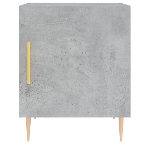 Sengebord 40x40x50 cm konstrueret træ betongrå