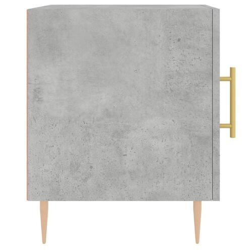 Sengebord 40x40x50 cm konstrueret træ betongrå
