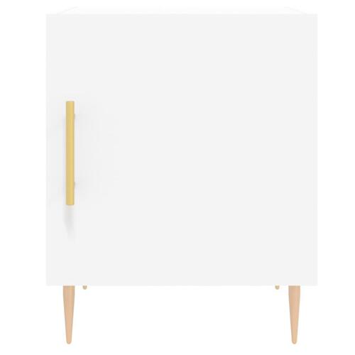 Sengebord 40x40x50 cm konstrueret træ hvid