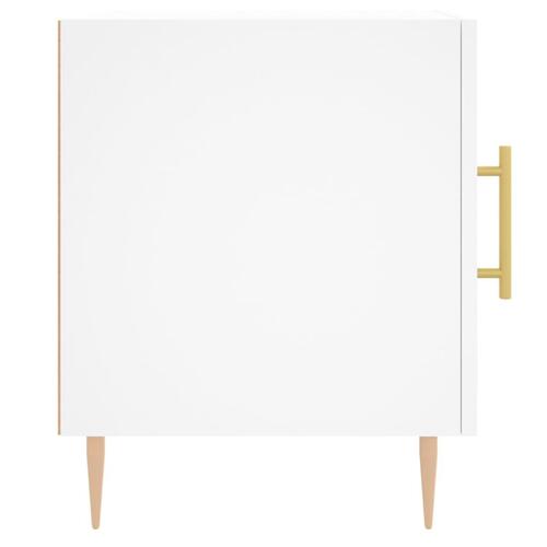 Sengebord 40x40x50 cm konstrueret træ hvid
