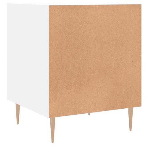 Sengebord 40x40x50 cm konstrueret træ hvid