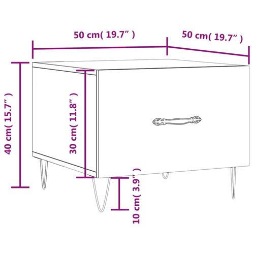 Sofabord 50x50x40 cm konstrueret træ betongrå