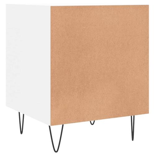 Sengebord 40x40x50 cm konstrueret træ hvid
