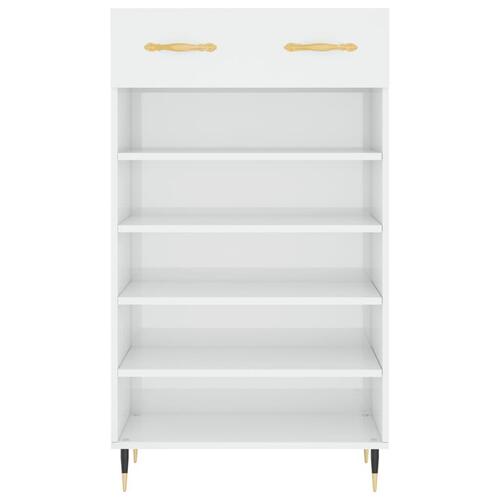 Skoreol 60x35x105 cm konstrueret træ hvid højglans