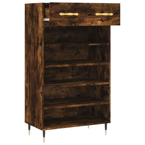 Skoreol 60x35x105 cm konstrueret træ røget egetræsfarve