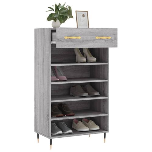 Skoreol 60x35x105 cm konstrueret træ grå sonoma-eg