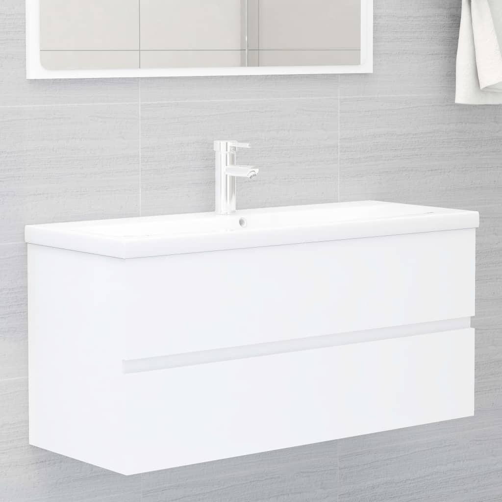 Skab til håndvask 100x38,5x45 cm konstrueret træ hvid